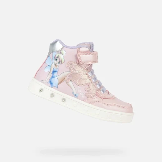 Geox Skylin Girl Mid Cut Sneakers Pink Lilac Tinkerbell Design Featuring Lights Size 35 Breathable Flexible Fabric and Leather Effect Materials Geox Skylin Girl Mid Cut Sneakers Pink Lilac Tinkerbell Design Featuring Lights Size 35 Breathable Flexible Fabric and Leather Effect Materials