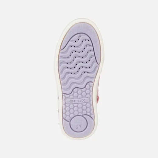 Geox Skylin Girl Mid Cut Sneakers Pink Lilac Tinkerbell Design Featuring Graphic Detailing & Embellishments Size 34 Breathable Flexible Fabric Pearlescent Material with Lights - Geox - Image 6