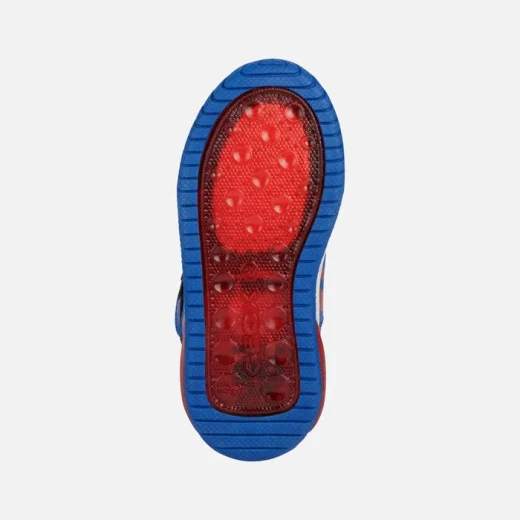 Geox Inek Boy Royal Blue and Red Mid-Cut Sneakers for Boys 36 Featuring Lightweight, Breathable Design with Tumbled Leather Effect Material and Nylon, Lights in Sole - Geox - Image 6