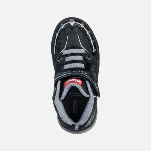 Geox Grayjay Boy Sneakers Black Panther Edition with Lights Size 34 Black: Breathable Mid Cut Junior Shoes Featuring Marvel Avengers Design, Fast Delivery, Easy Exchange - Geox - Image 5