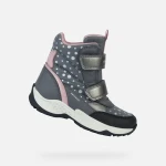 Geox Sentiero ABX Girl Ankle Boots Waterproof Dark Grey Pink 37 - Geox