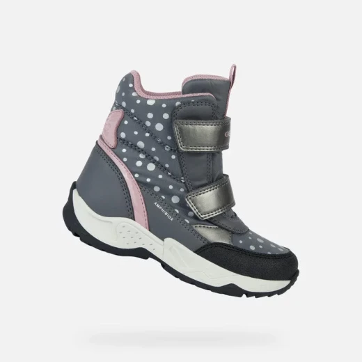 Geox Sentiero ABX Girl Ankle Boots Waterproof Dark Grey Pink 37 Geox Sentiero ABX Girl Ankle Boots Waterproof Dark Grey Pink 37