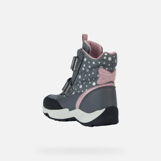Geox Sentiero ABX Girl Ankle Boots Waterproof Dark Grey Pink 37 - Geox - Image 4