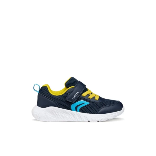 Sprintye Boy's Athletic Sneakers Navy Blue 28 Lightweight Breathable Mesh and Leather Effect Upper Comfortable Cushioned Soles Ideal for Active Kids 155 - Sprintye boy - Image 2