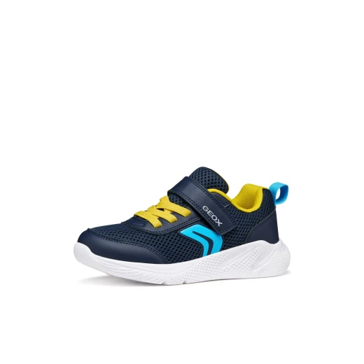 Sprintye Boy's Athletic Sneakers Navy Blue 28 Lightweight Breathable Mesh and Leather Effect Upper Comfortable Cushioned Soles Ideal for Active Kids 155 - Sprintye boy - Image 4