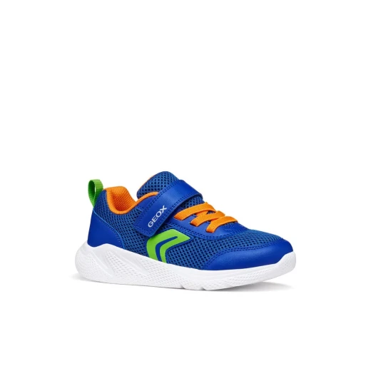 Sprintye Boy's Lightweight Running Sneaker Royal Blue Mesh & Leatherette Upper for Active Kids Size 35 - Geox - Image 3