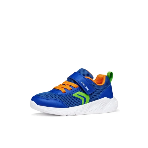 Sprintye Boy's Lightweight Running Sneaker Royal Blue Mesh & Leatherette Upper for Active Kids Size 35 - Geox - Image 4