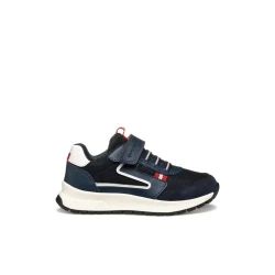 حذاء Briezee Boy Navy: حذاء رياضي منخفض القطع للأولاد، مبطن وقابل للتنفس، تصميم مستوحى من أحذية الجري، تصميم عصري شبكي وجلدي، مثالي للارتداء اليومي، مقاس 35