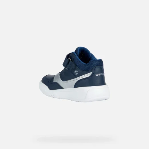 Geox Illuminus Junior Sneakers Navy Blue 32 Mid-Cut Basketball Style - Geox - Image 4