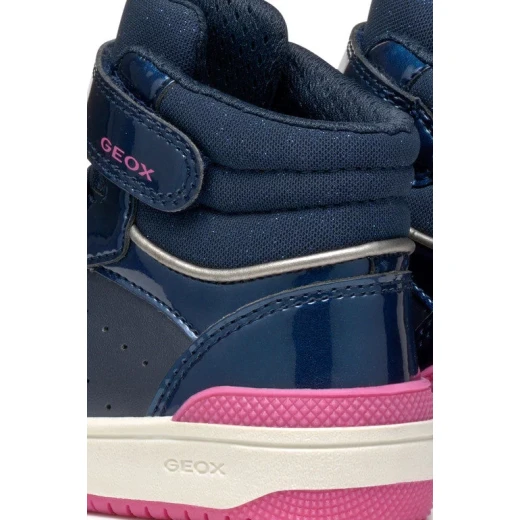 Geox Washiba Girl Mid-Cut Sneakers Navy 37 Pearlescent Leather Effect - Geox - Image 13
