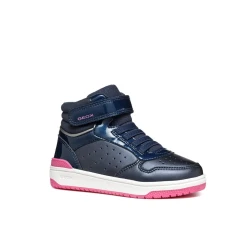 Geox Washiba Girl Sneakers Navy Pearlescent Leather Effect 30