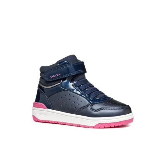 Geox Washiba Girl Sneakers Navy Pearlescent Leather Effect 30 Geox Washiba Girl Sneakers Navy Pearlescent Leather Effect 30