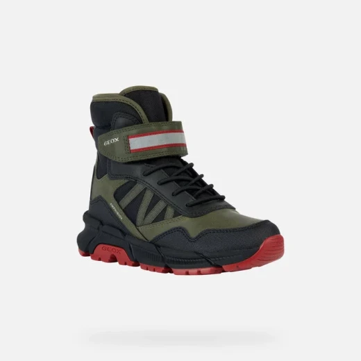 Geox Flexyper Plus ABX Boy Military Winter Boots Size 29 Waterproof and Cushioned Ankle Boots with Outdoor Vibe and Reflective Details for Boys - Geox - Image 3