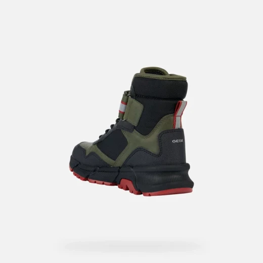 Geox Flexyper Plus ABX Boy Military Winter Boots Size 29 Waterproof and Cushioned Ankle Boots with Outdoor Vibe and Reflective Details for Boys - Geox - Image 4