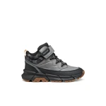 Geox Flexyper Plus Boy Waterproof Ankle Boots Grey 35 Featuring Durable Waxed Leather and Nylon Construction for Rainy Days, Size 35 - Geox