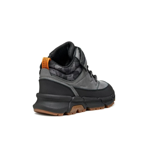 Geox Flexyper Plus Boy's Waterproof Ankle Boots Grey, Featuring Waxed Leather Effect and Printed Nylon for Rainy Playtime, Size 34 - Geox - Image 5