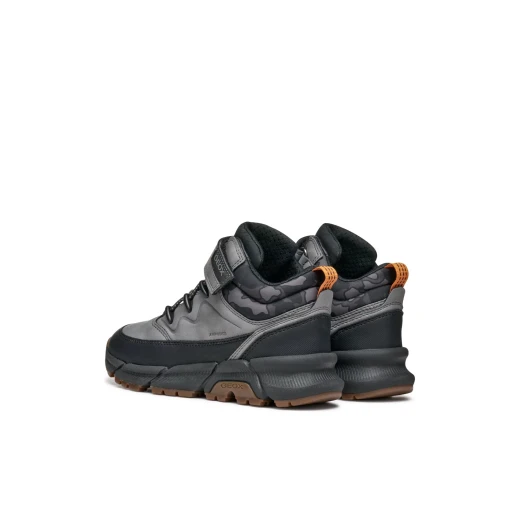 Geox Flexyper Plus Boy's Waterproof Ankle Boot Grey 33 Sporty Casual Design Waxed Leather Effect and Printed Nylon for Rain Protection Kids' Footwear - Image 8