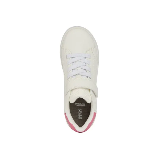 Geox Eclyper Girl White Sneakers Leather Effect Tennis Court Style Low Cut for Girls Size 37 Sporty Everyday Vibe Easy to Match - Geox - Image 9