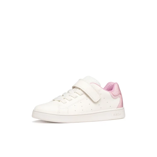 Geox Eclyper Girl Sneakers White Shiny Leather Effect Glamorous Design Girls' Footwear Size 28 Breathable and Comfortable Casual Shoes Stylish and Modern for Everyday Wear - Image 4
