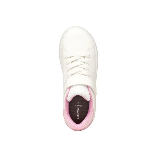 Geox Eclyper Girl Sneakers White Shiny Leather Effect Glamorous Design Girls' Footwear Size 28 Breathable and Comfortable Casual Shoes Stylish and Modern for Everyday Wear - Image 8