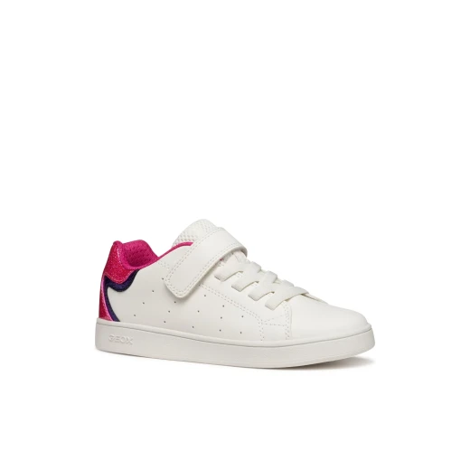 Geox Eclyper Girl Low Cut Sneaker White Glitter Patent Leather Effect Sporty Chic Design Comfortable Adjustable Fastening For Girls Size 37 - Geox - Image 3