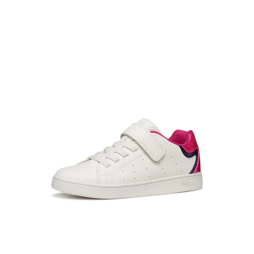 Geox Eclyper Girl Low Cut Sneaker White Glitter Patent Leather Effect Sporty Chic Design Comfortable Adjustable Fastening For Girls Size 37 - Geox - Image 4