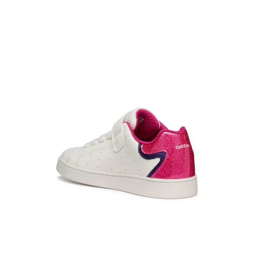 Geox Eclyper Girl Low Cut Sneaker White Glitter Patent Leather Effect Sporty Chic Design Comfortable Adjustable Fastening For Girls Size 37 - Geox - Image 6