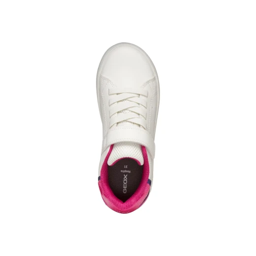 Geox Eclyper Girl Sneakers White Glitter Patent Leather Effect Low Cut Sporty Chic Design Comfortable Adjustable Fastening Size 34 (J36LRA.0BCKC.C0563) - Image 9