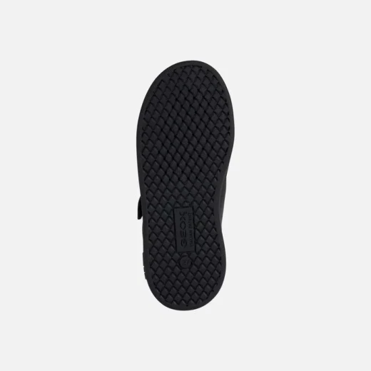 حذاء رياضي Geox Eclyper Boy أسود للأطفال خفيف الوزن وقابل للتنفس بنمط ملعب تنس منخفض القطع مع أربطة مرنة وإغلاق بشريط فيلكرو، مقاس 29، سهل التوافق ومريح للقدم - جيوكس - Image 6