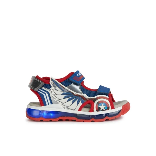 Geox Android Boy Sandals Blue Size 30 for Boys with Light Up Outsole and 3D Pattern Upper Featuring Mesh and Leather Effect Material. A Marvel Partnership Product. - Geox - Image 2