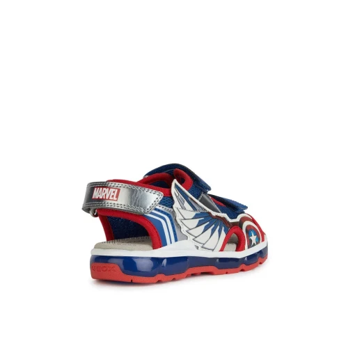 Geox Android Boy Sandals Blue Size 30 for Boys with Light Up Outsole and 3D Pattern Upper Featuring Mesh and Leather Effect Material. A Marvel Partnership Product. - Geox - Image 5