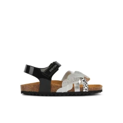 Geox Adriel Girl's Sandals Patent Leather Black Size 34 Breathable Comfortable Summer Footwear Perfect for City Walks and Trendy Outfits