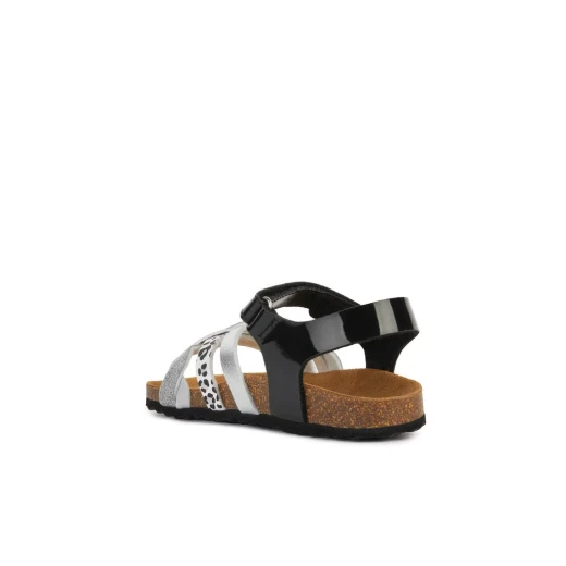 Geox Adriel Girl's Sandals Black Patent Leather Effect Breathable Comfort 35 Summer Footwear for Girls Stylish City Dressing Fast Delivery Easy Exchange - Geox - Image 4