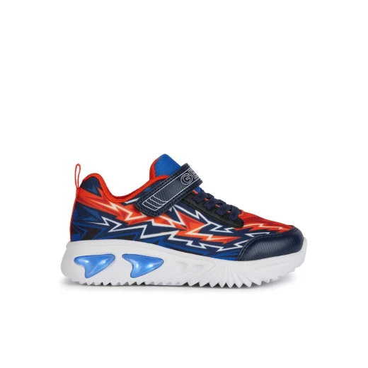 Geox Assister Boy Navy Sneakers Size 36 Breathable Lightweight Low Cut Running Shoe Style for Boys with Lights on Outsole Modern Active Athleisurewear 1 Pair - Image 2