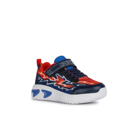 Geox Assister Boy Navy Sneakers Size 36 Breathable Lightweight Low Cut Running Shoe Style for Boys with Lights on Outsole Modern Active Athleisurewear 1 Pair - Image 3