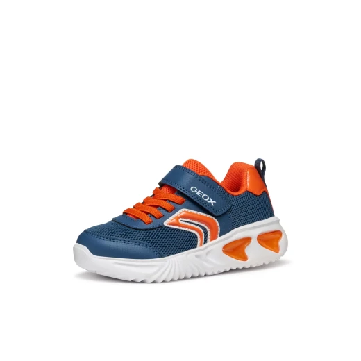 Geox Assister Boy Sneakers Breathable Mesh & Leather Effect 33 Avio - Geox - Image 4