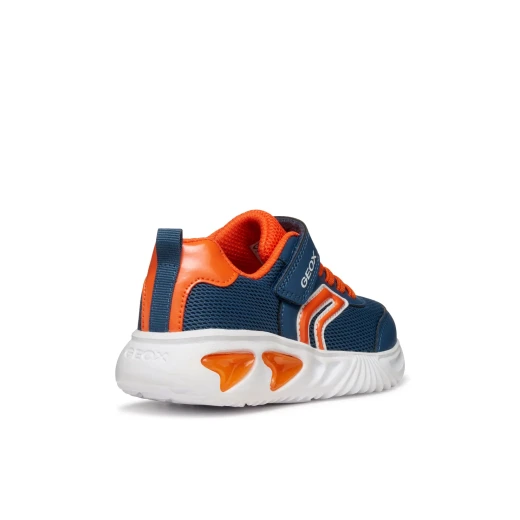 Geox Assister Boy's Sneakers: Breathable Mesh Low Cut with Lights, Running Style, Printed Leather Effect, Size 28, Avio Colorway - Modern Athleisure - Geox - Image 5