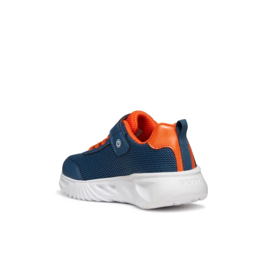 Geox Assister Boy's Sneakers: Breathable Mesh Low Cut with Lights, Running Style, Printed Leather Effect, Size 28, Avio Colorway - Modern Athleisure - Geox - Image 6