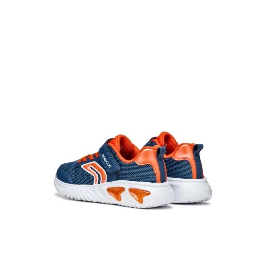 Geox Assister Boy's Sneakers: Breathable Mesh Low Cut with Lights, Running Style, Printed Leather Effect, Size 28, Avio Colorway - Modern Athleisure - Geox - Image 8