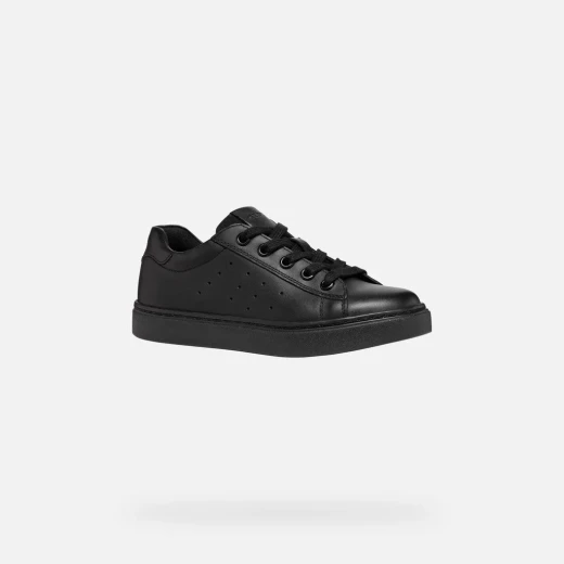 NASHIK BOY Sneakers Black Canvas and Nappa Leather 37 Boys' Shoes - Geox - Image 6