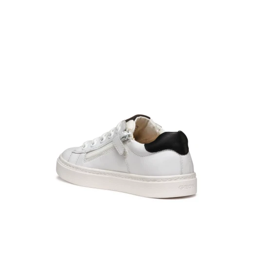 NASHIK Boy's Low Cut Sneakers White Canvas 28 Casual Shoes Lightweight Breathable Nappa Leather and Canvas Upper Comfortable for Walking Around Town - Geox - Image 3