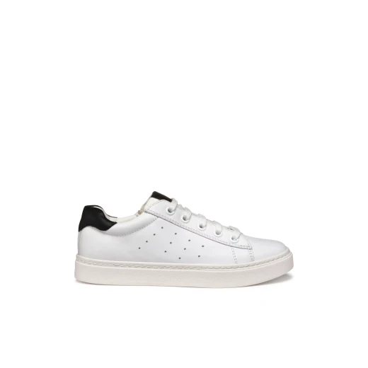 NASHIK Boy's Low Cut Sneakers White Nappa & Canvas Casual Shoes Size 37 Lightweight Comfortable Minimalist Design Walking Around Town Footwear SKU J45ECA.085RI.C0404 - Nashik - Image 6