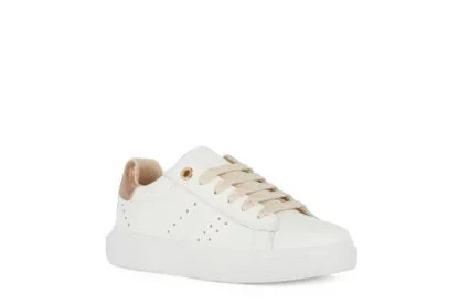 Geox Nettuno Girl White Sneakers Size 28 Breathable Lightweight Leather-Effect Material Tennis Court Design Everyday Styling Perfect Fit - Geox - Image 3