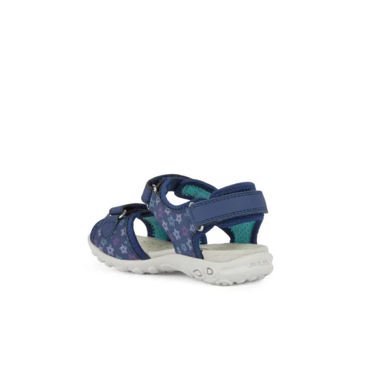 Geox Whinberry Girl Sandals Navy Size 33 Breathable Sporty Summer Shoes for Girls Printed Leather Effect and Lycra Upper Fast Delivery and Easy Exchange - Geox - Image 4