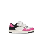 Geox Washiba Girl Low Cut Sneakers White Leather Effect Breathable 35 Double Riptape Closure for Girls Comfortable Athletic Athleisurewear Style J45HXB.000BC.C0563