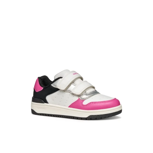 Washiba Girl Low Cut Basketball Sneakers White Color 37 Double Riptape Closure Breathable Comfortable Leather Effect Material Girls Athleisurewear Style J45HXB.000BC.C0563 - Image 3