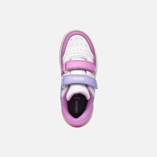 Washiba Girl Low Cut Basketball Sneakers White 37 Double Riptape Closure - Geox - Image 11