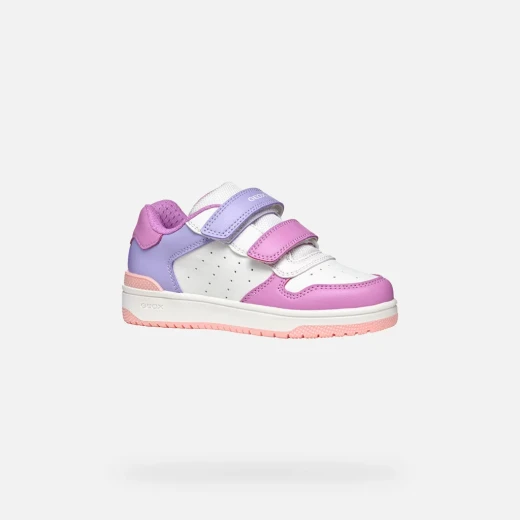 Washiba Girl Low Cut Basketball Sneakers White 37 Double Riptape Closure - Geox - Image 9