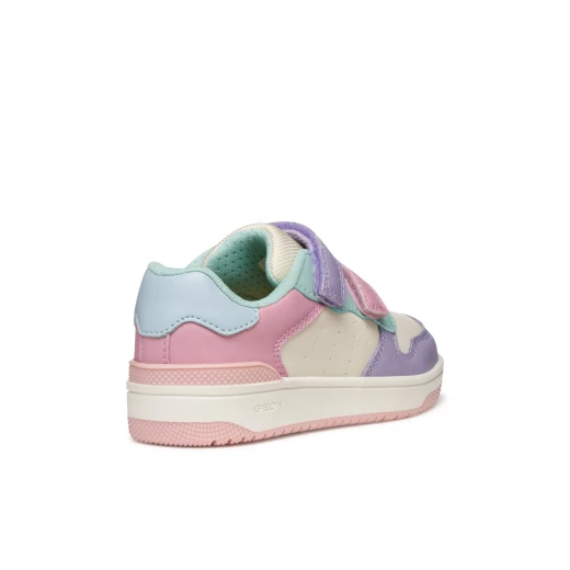 Washiba Girl Low Cut Basketball Sneakers Pink 33, Featuring Breathable Leather Effect Material and Double Riptape Closure, Perfect for Girls Athleisurewear Comfort and Style - Geox - Image 5