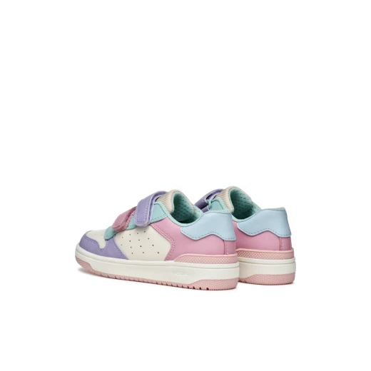Washiba Girl Low Cut Basketball Sneakers Pink 33, Featuring Breathable Leather Effect Material and Double Riptape Closure, Perfect for Girls Athleisurewear Comfort and Style - Geox - Image 8